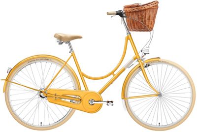 ladies yellow bike with basket